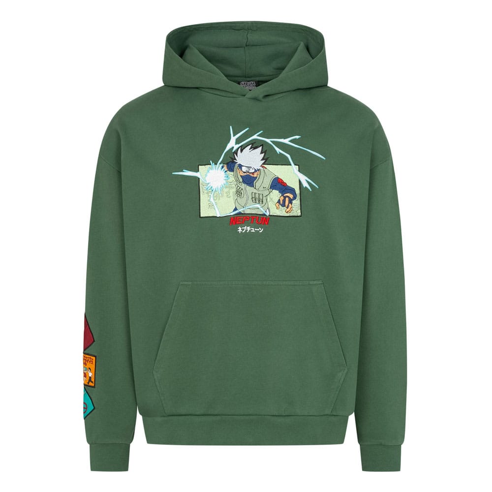 Naruto Shippuden Hooded Sweater Graphic Green Size M