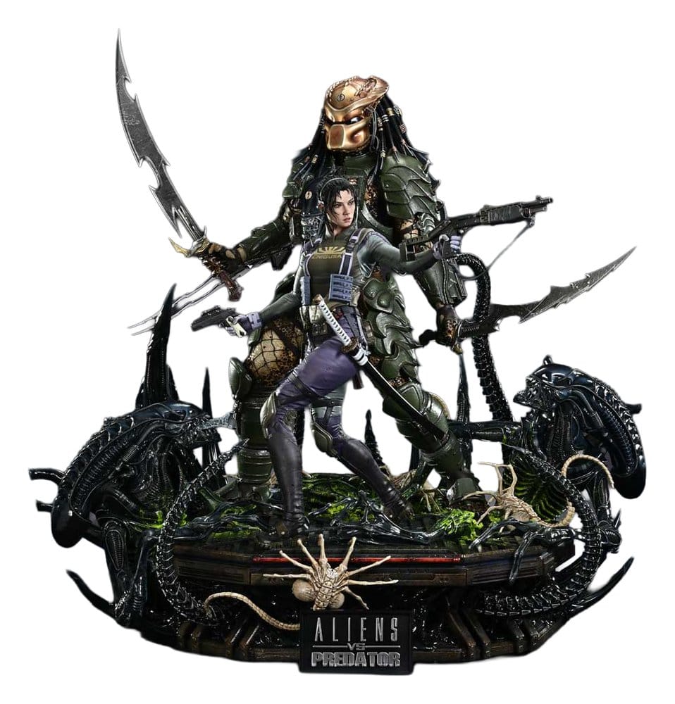 Aliens vs. Predator (Comic) Ultimate Premium Masterline Statue 1/4 Machiko & Broken Tusk Predator Deluxe Version 84 cm
