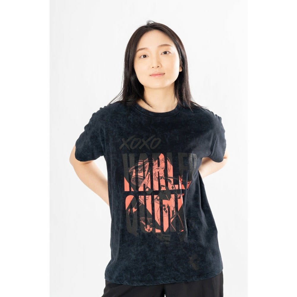 DC Comics T-Shirt Harley Quinn Acid Wash Xoxo Size L