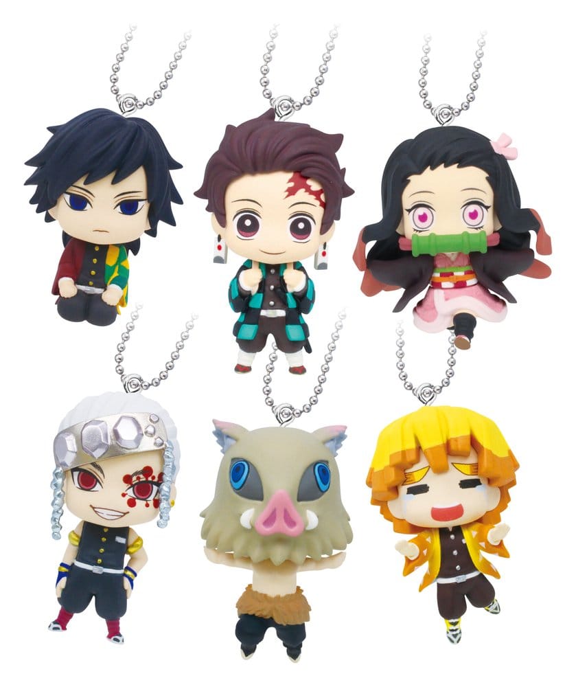 Demon Slayer: Kimetsu no Yaiba Swing Danglers Keychains 3 cm Mystery Capsule Display (12)