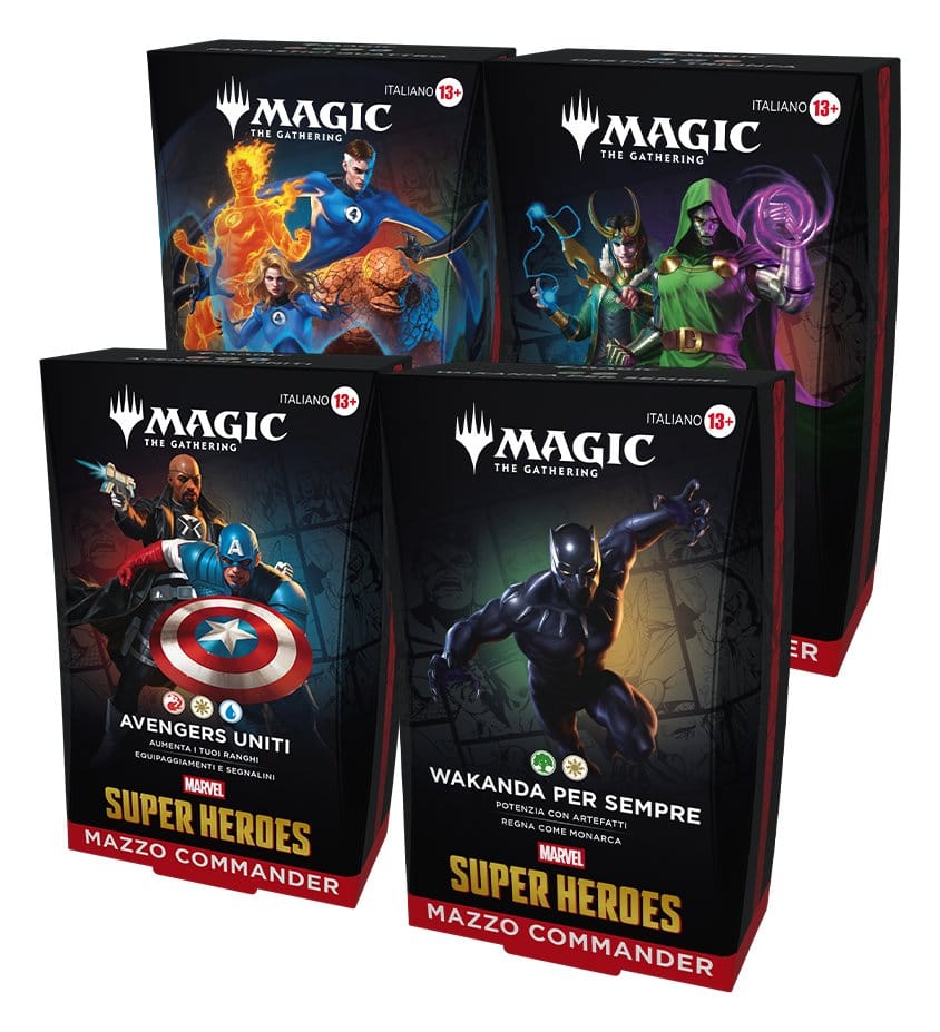 Magic the Gathering Marvel Super Heroes Commander Decks Case (4) italian