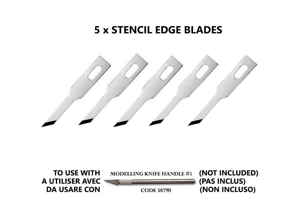 VALLEJO TOOLS #68 STENCIL EDGE BLADES (5) - FOR NO.1 HANDLE - gundam-store.dk