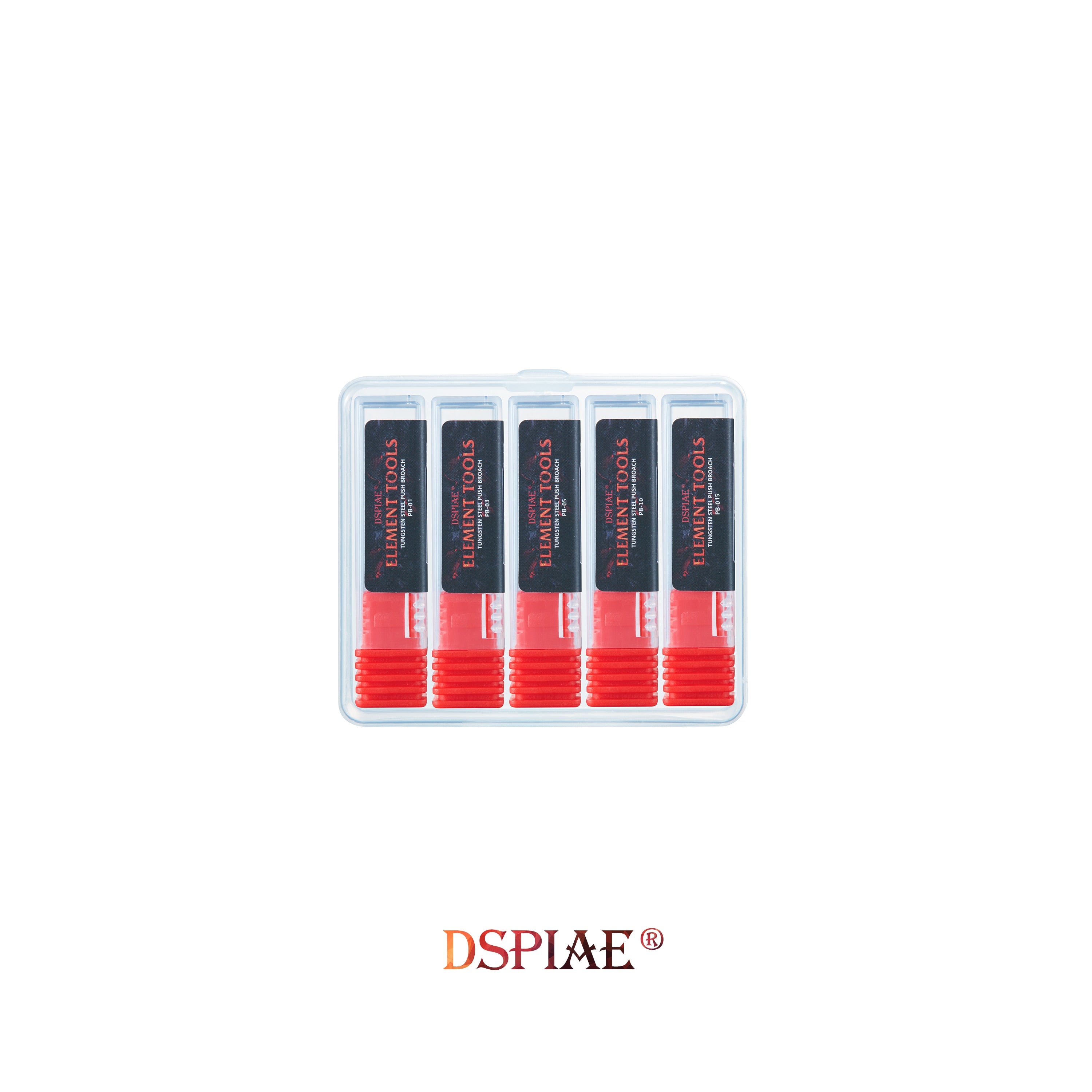 DSPIAE CS-PB01 Push Broach Combination Set (0.1 0.15 0.3 0.5 1.0)MM