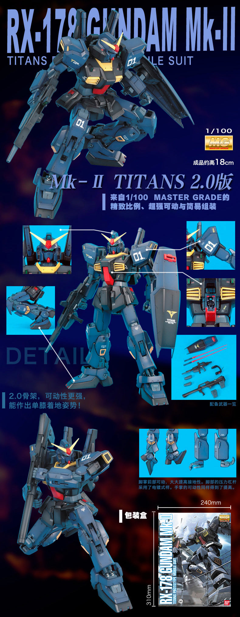 MG RX-178 Gundam MK-II Ver. 2.0 Titans 1/100