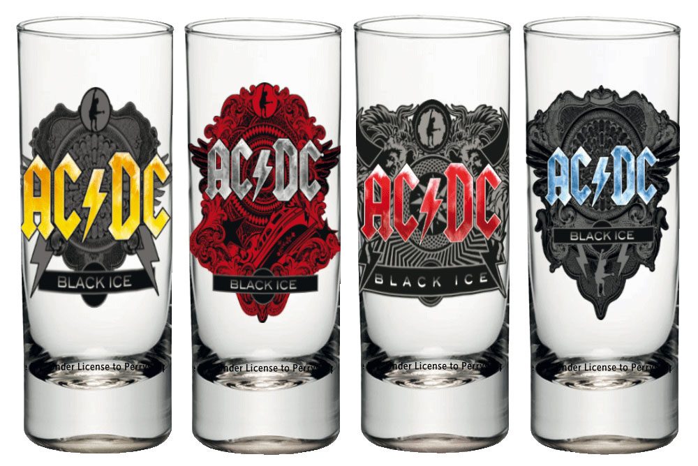 AC/DC Shotglass 4-Pack Black Ice