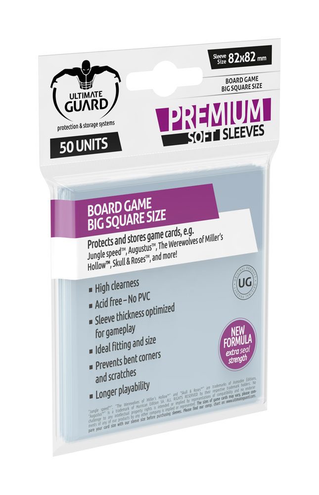 Ultimate Guard Premium Soft Sleeves for Board Game Cards Big Square (50)