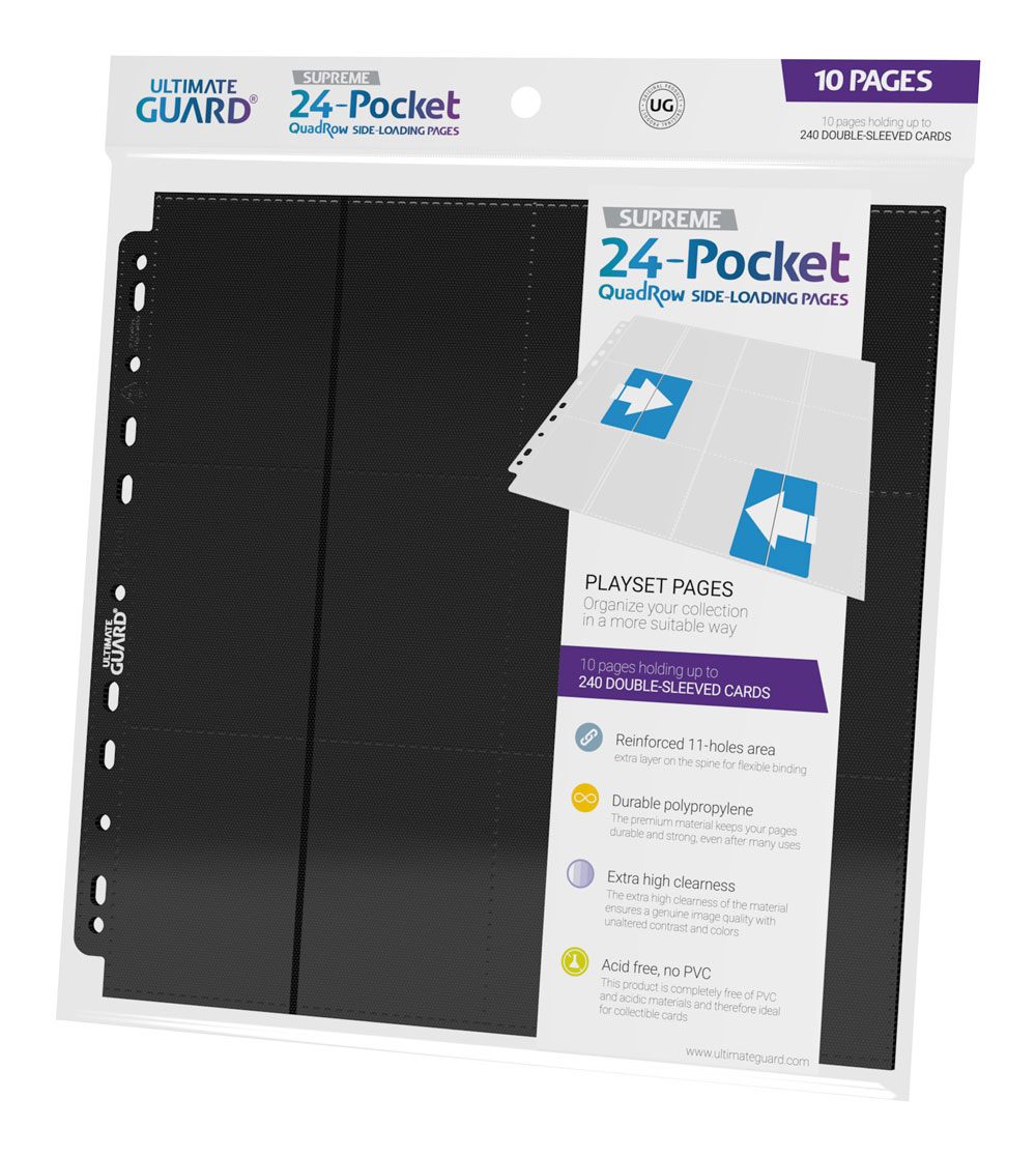 Ultimate Guard 24-Pocket QuadRow Pages Side-Loading Black (10)