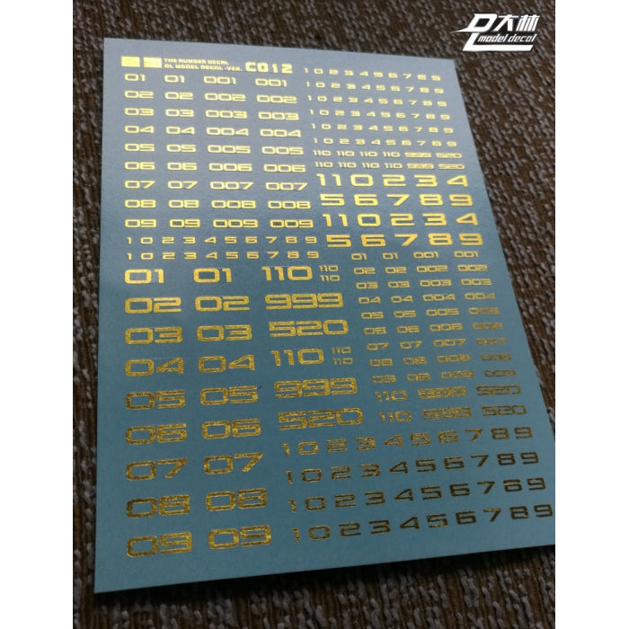 D.L Model Decal - C012 - Electroplated gold - Letters 1/144