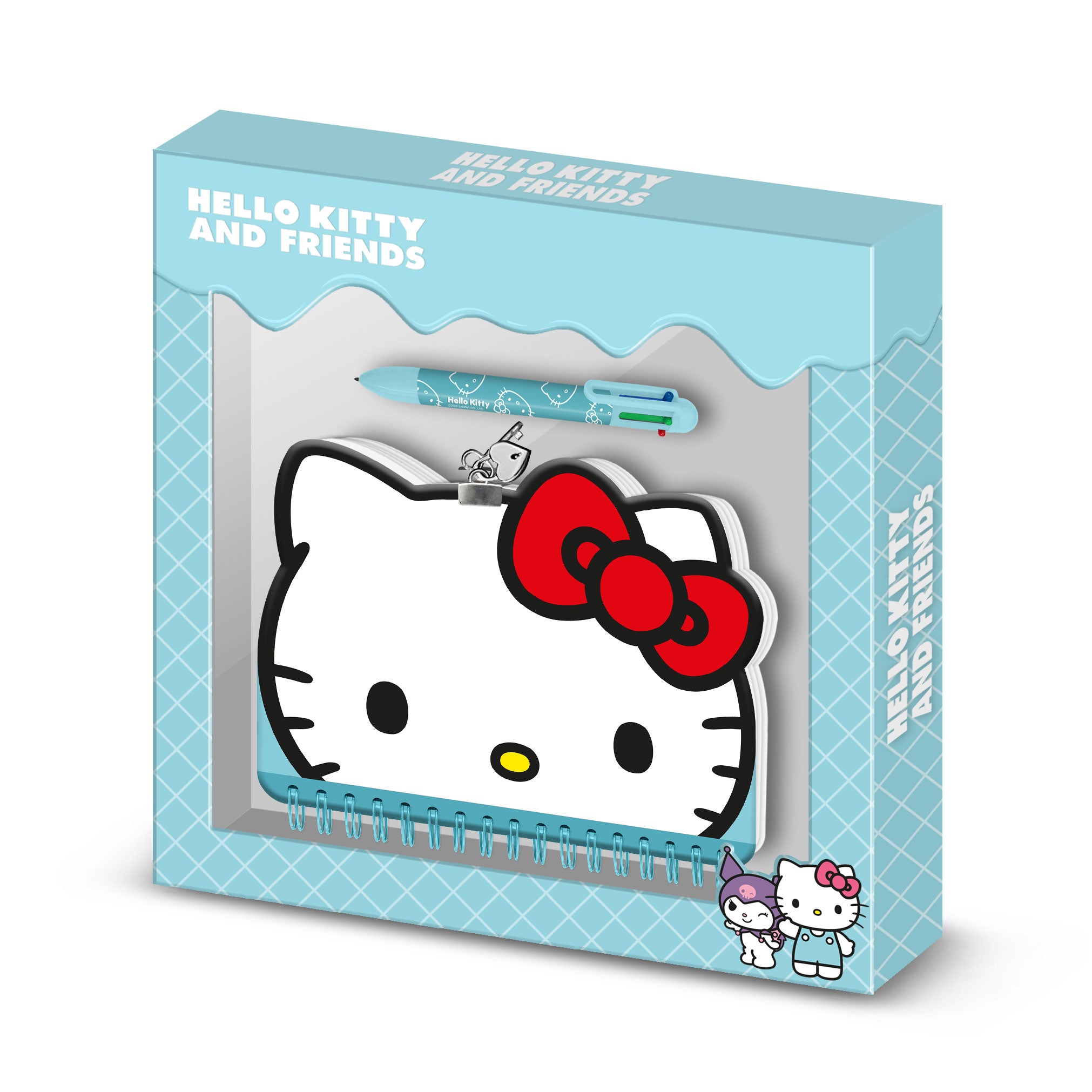 HELLO KITTY - Head - Gift Box - Diary + Pen