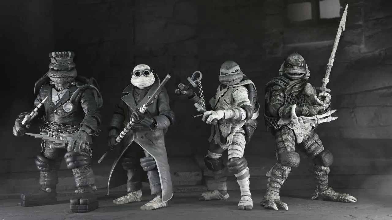 UM X TMNT TURTLES BLACK & WHITE 4PACK AF