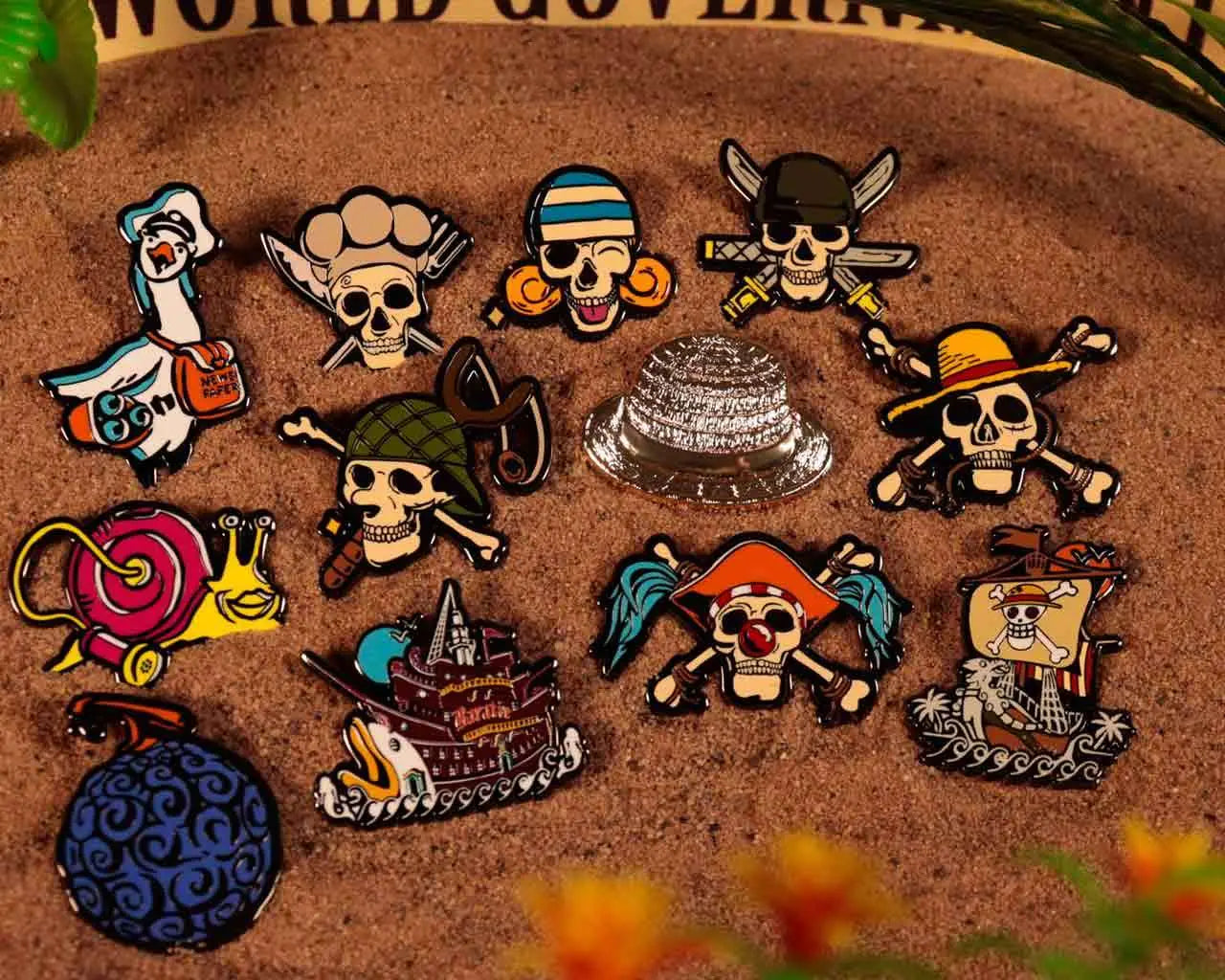 ONE PIECE - MYSTERY PIN BADGE - DISPLAY OF 12 BLIND BOXES
