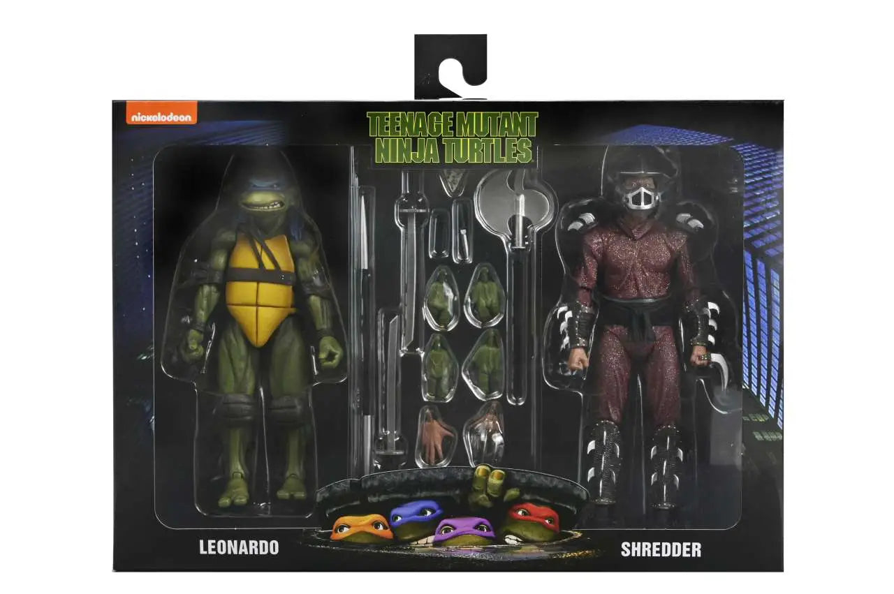 TMNT 1990 ROOF TOP BATTLE SHREDDER VS LEO 2-PACK AF