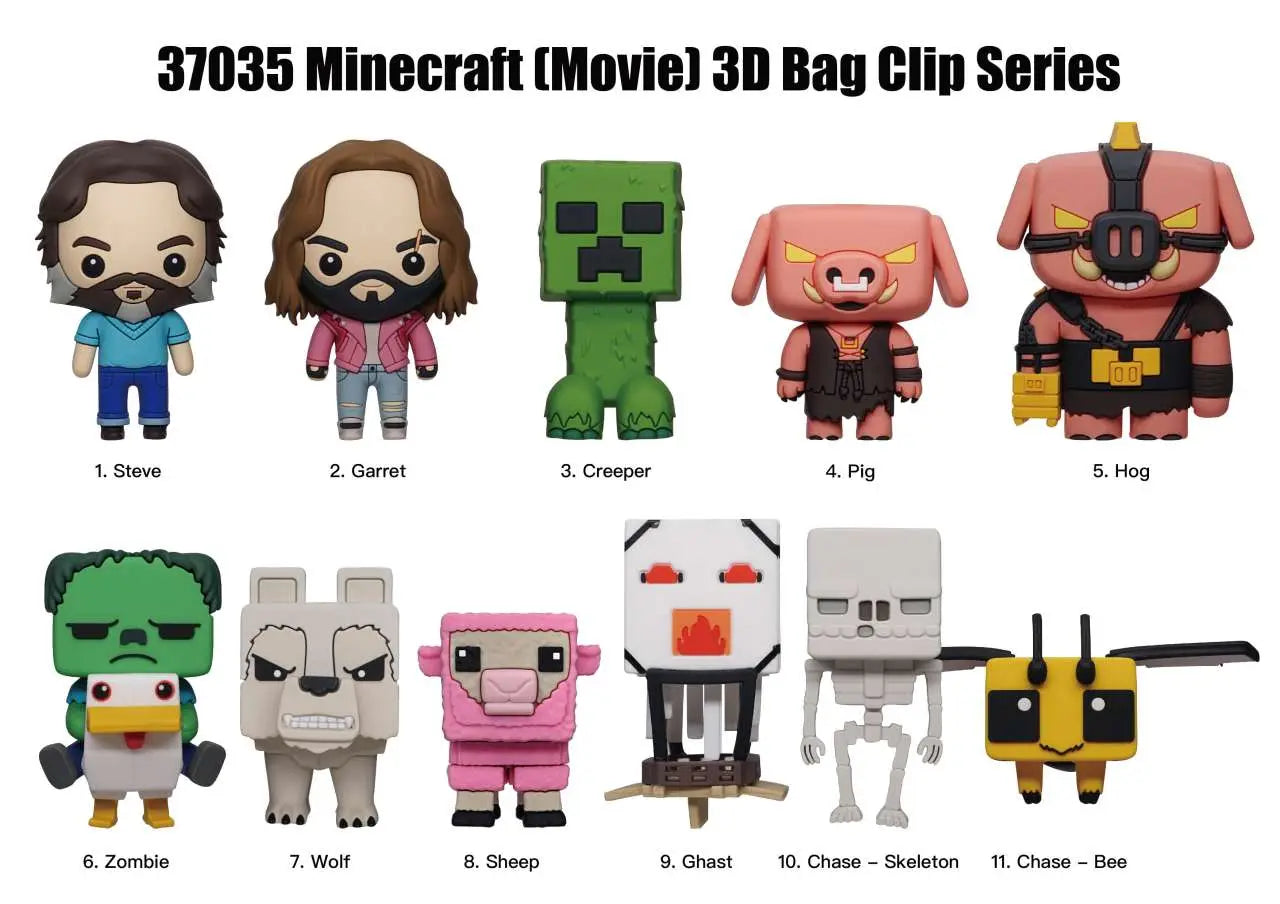 MINECRAFT MOVIE S.1 3D BAG CLIP BLIND BOX DISPLAY (24)