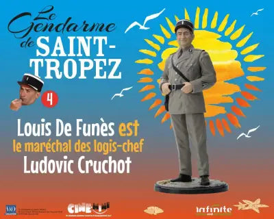 LE GENDARME DE SAINT-TROPEZ #4 LOUIS DE FUNES EST LE MARECHAL DES LOGIS-CHEF LUDOVIC CRUCHOT FIGURE