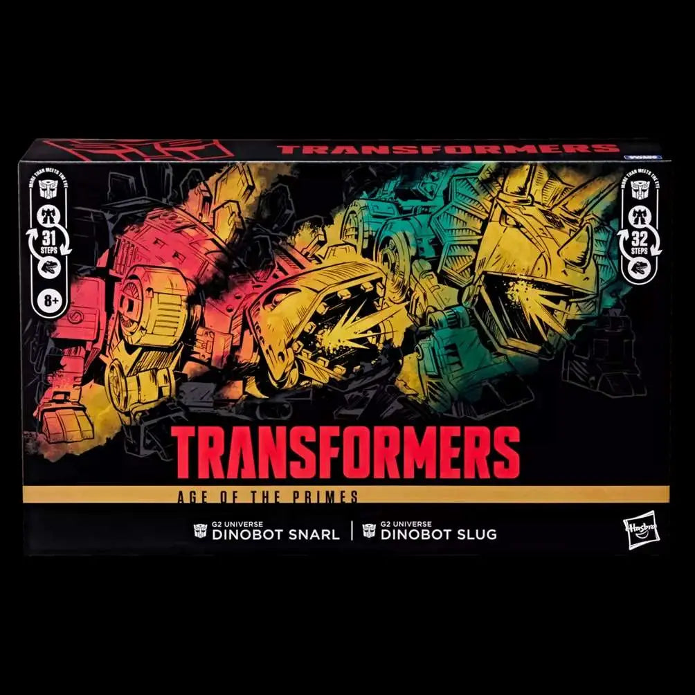 TRANSFORMERS GENERATION AGE OF THE PRIMES DINOBOT SLUG AND SNARL ACTION FIGURES