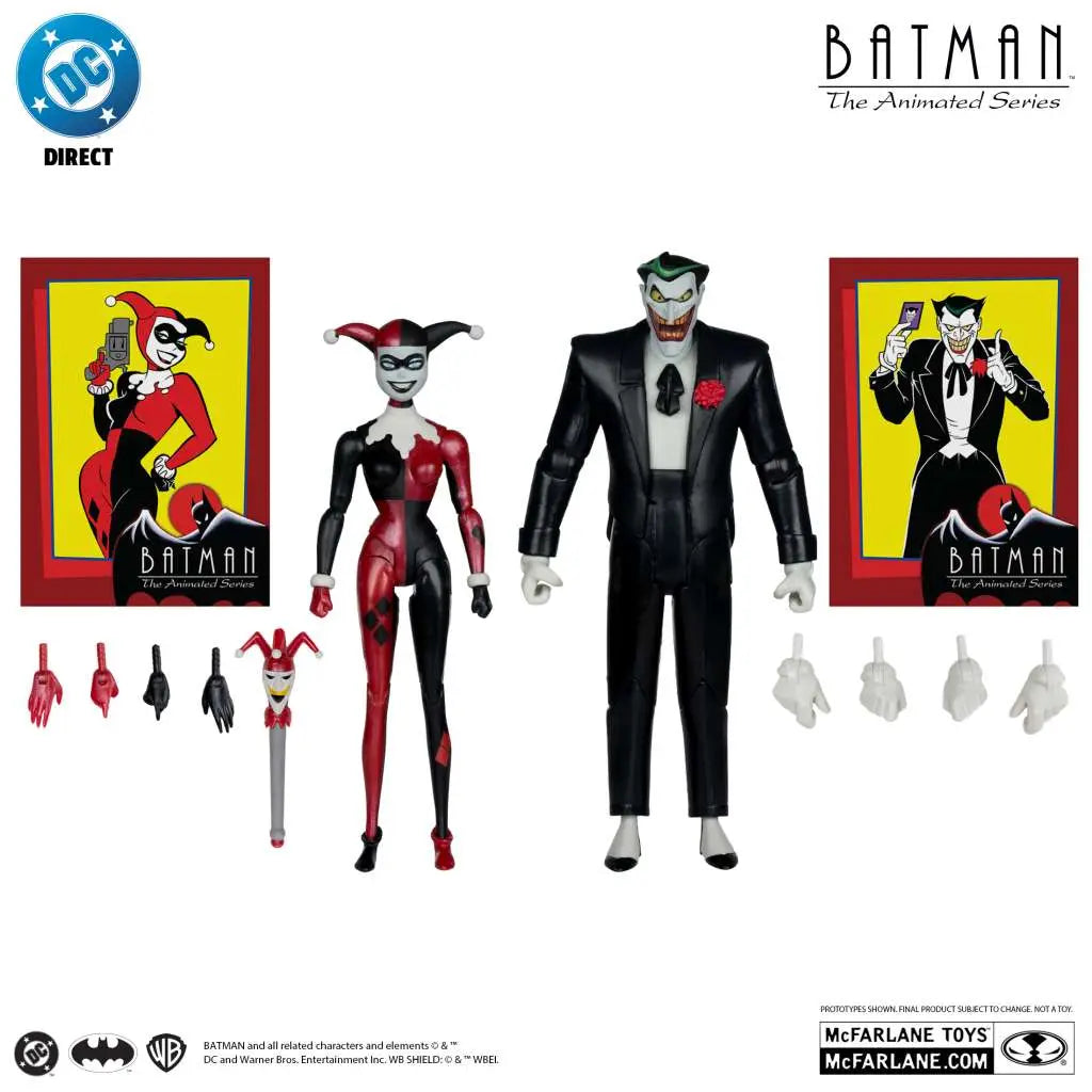 DC DIRECT BATMAN ANIMATED COMIC HARLEY &  JOKER MAD LOVE AF 2-PK