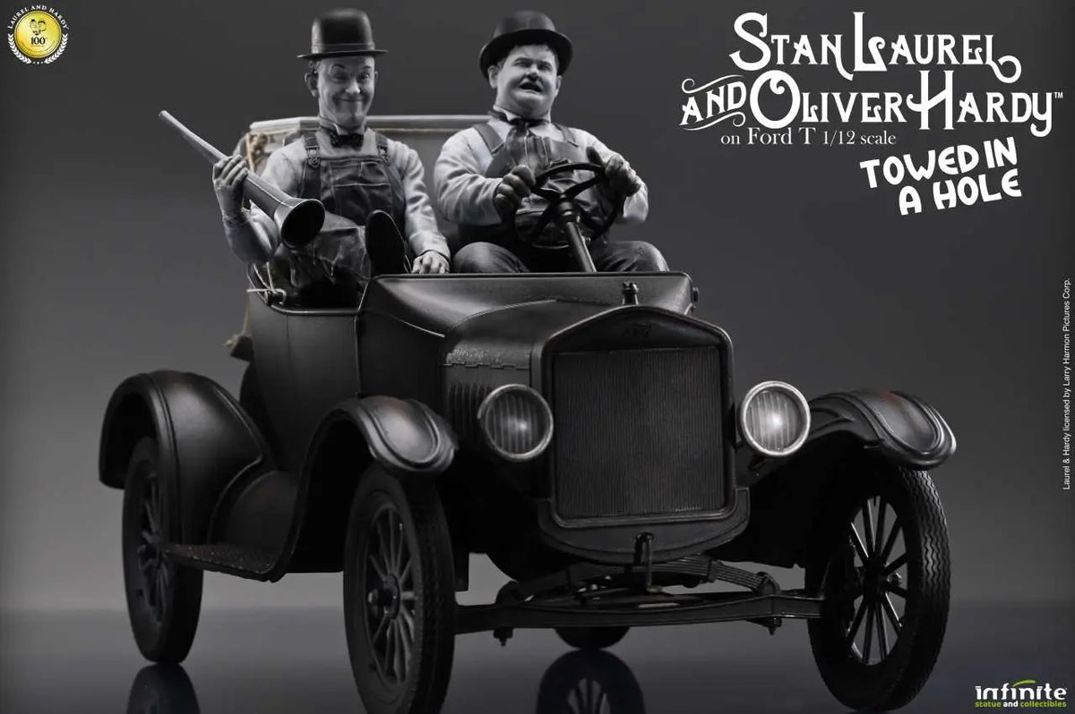 LAUREL & HARDY TOWED IN A HOLE FORD T 1/12 SCALE
