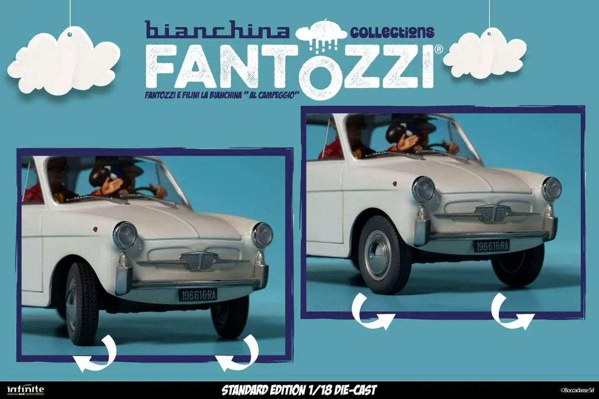 FANTOZZI AND FILINI THE BIANCHINA AT THE CAMPSITE 1/18 DIE-CAST STANDARD EDITION