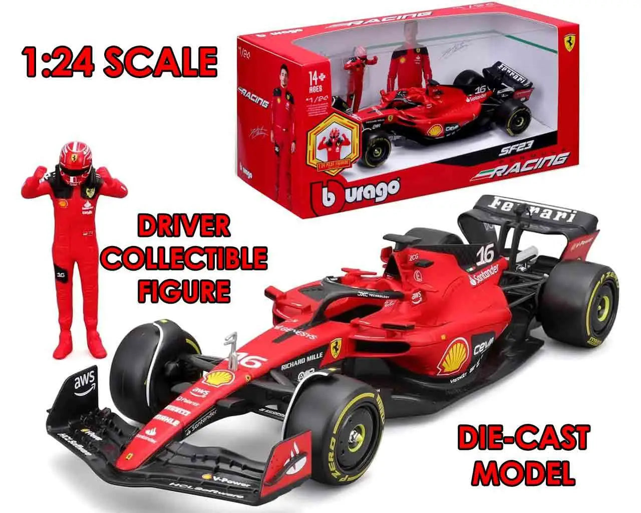 F1 FERRARI SF-23 WITH LECLERC FIGURE - 1:24 DIE-CAST MODEL