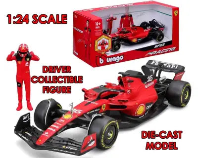 F1 FERRARI SF-23 WITH LECLERC FIGURE - 1:24 DIE-CAST MODEL