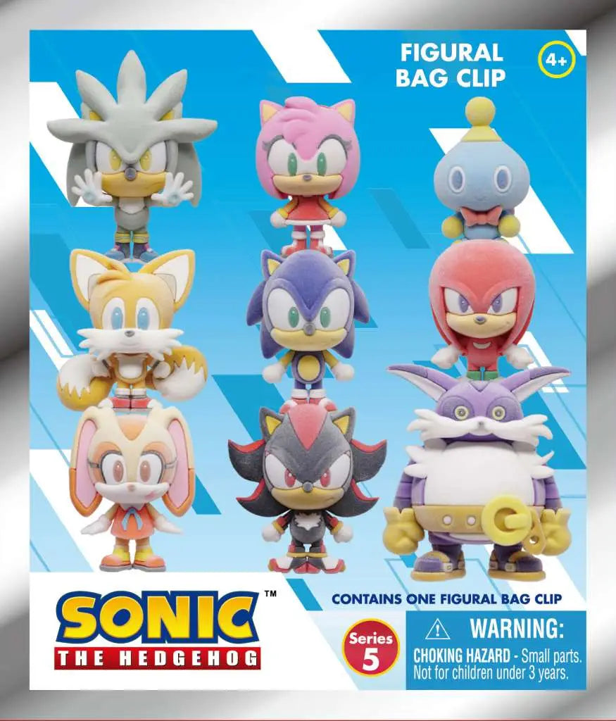 SONIC S5 FLOCKED! BAG CLIP BLIND BOX DISPLAY (24)