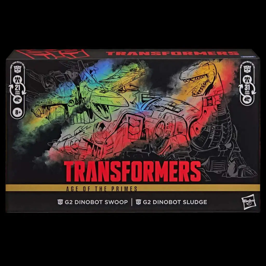 TRANSFORMERS AGE OF THE PRIMES DINOBOT SWOOP G2 AND DINOBOT SLUDGE G2 ACTION FIGURES