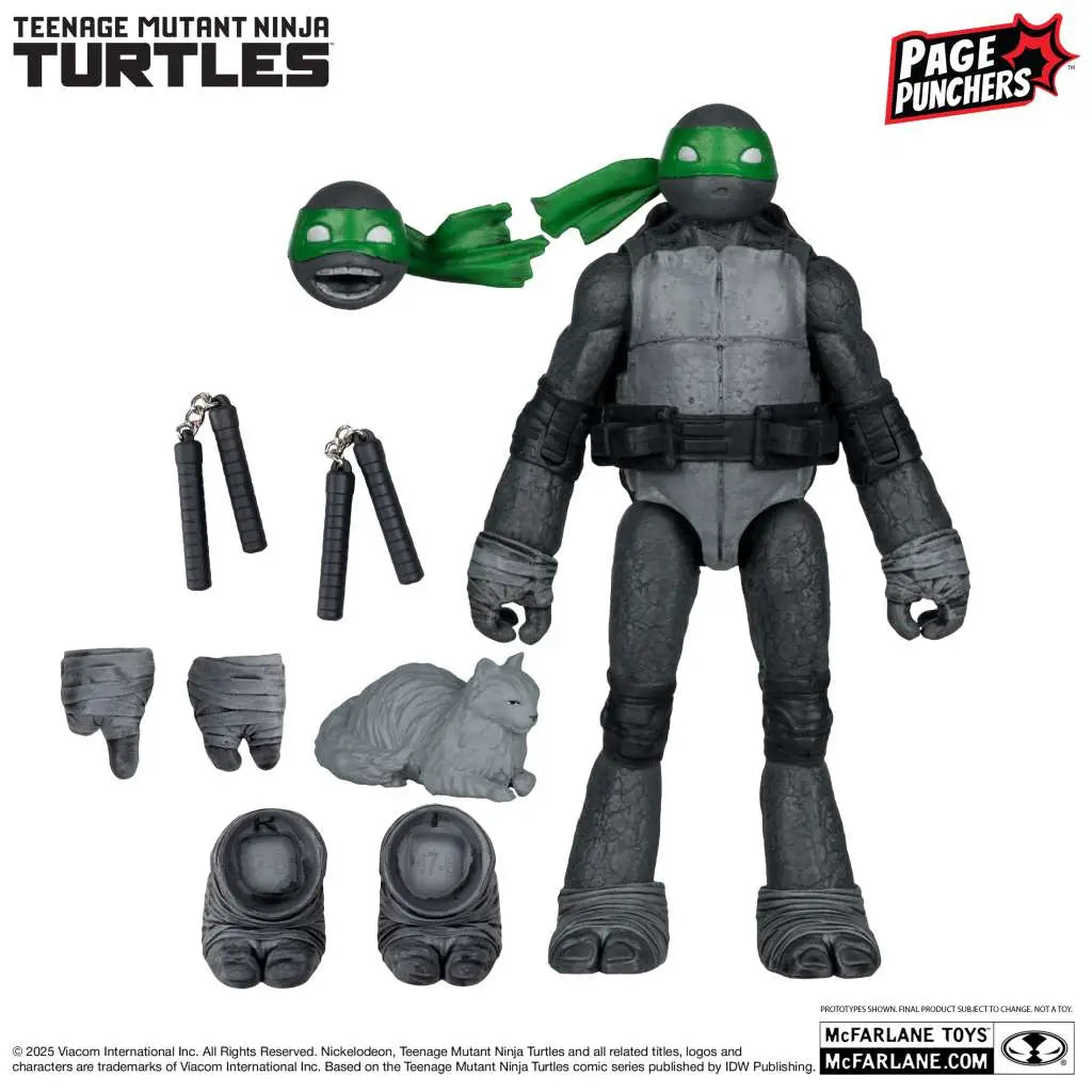 TEENAGE MUTANT NINJA TURTLES 5inch MICHELANGELO FIGURE WITH COMIC (B,W&G VARIANT)