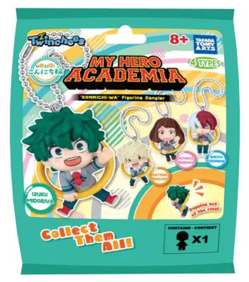 MY HERO ACADEMIA TWINCHEES KONNICHI-WA FIGURINE DANGLER DISPLAY (24)