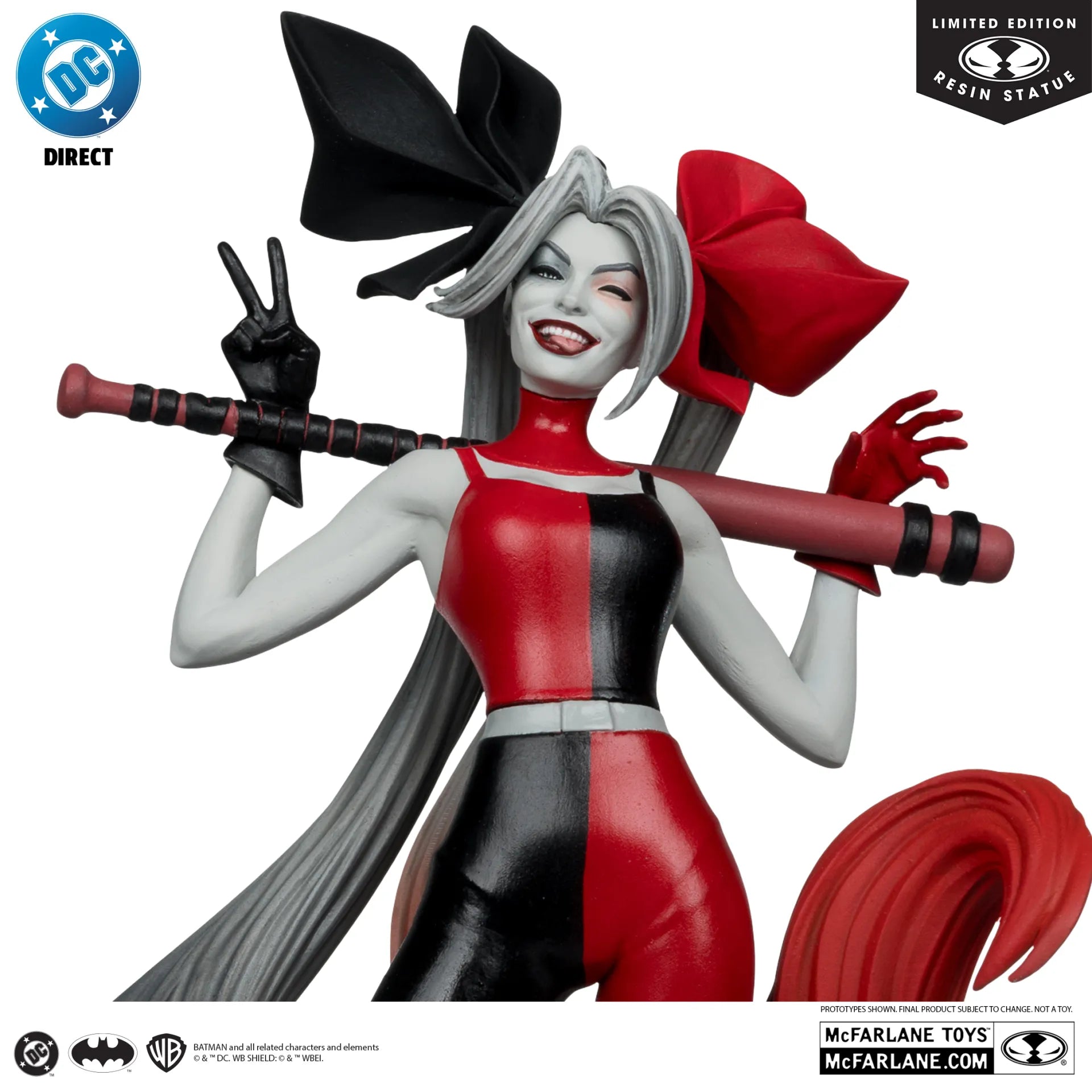 DC DIRECT HARLEY QUINN:RED,WHITE&BLACK HARLEY QUINN BY ALEX GARNER RESIN STATUE