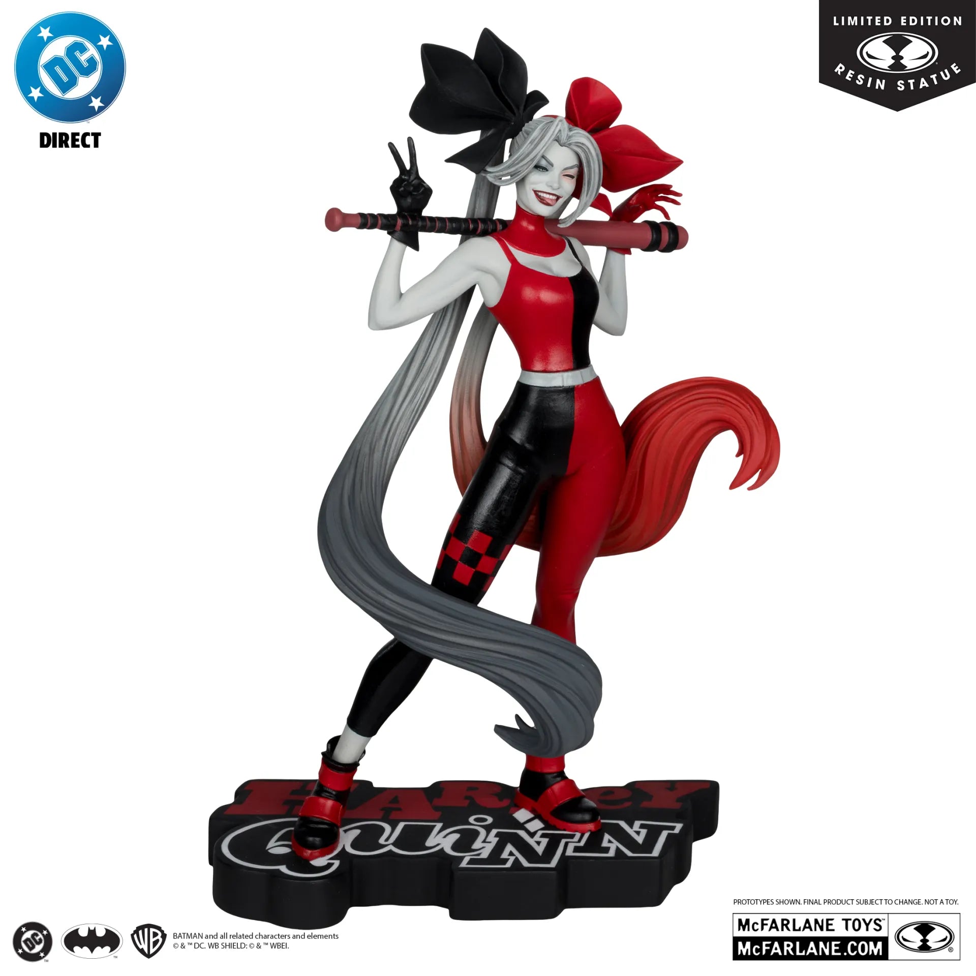 DC DIRECT HARLEY QUINN:RED,WHITE&BLACK HARLEY QUINN BY ALEX GARNER RESIN STATUE