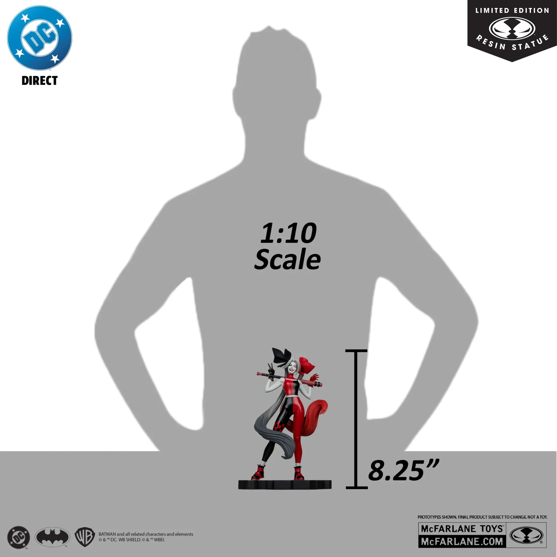 DC DIRECT HARLEY QUINN:RED,WHITE&BLACK HARLEY QUINN BY ALEX GARNER RESIN STATUE