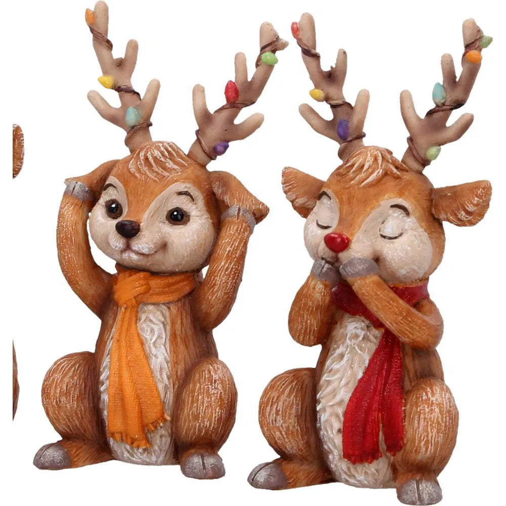 THREE WISE REINDEER FIGURE