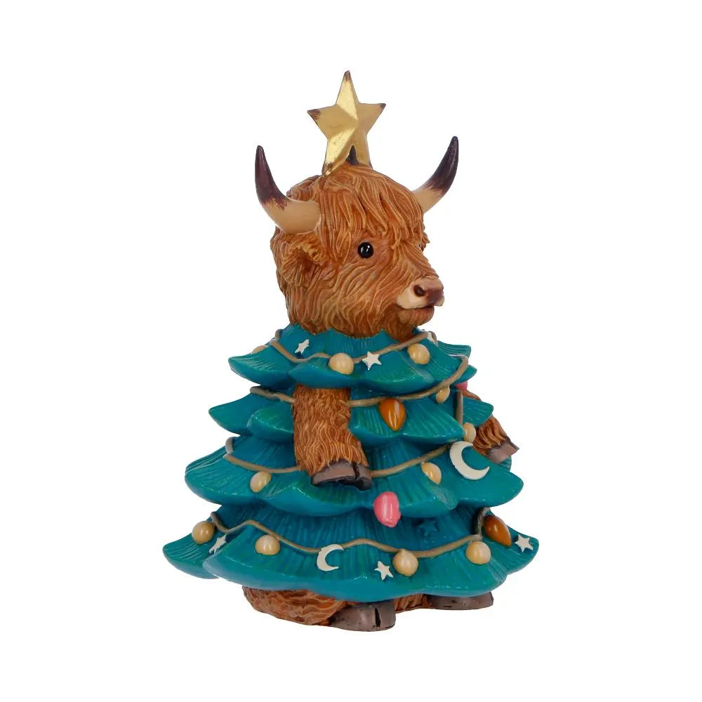 WINTER HIGHLAND COW CHRISTMAS TREE FIGURE