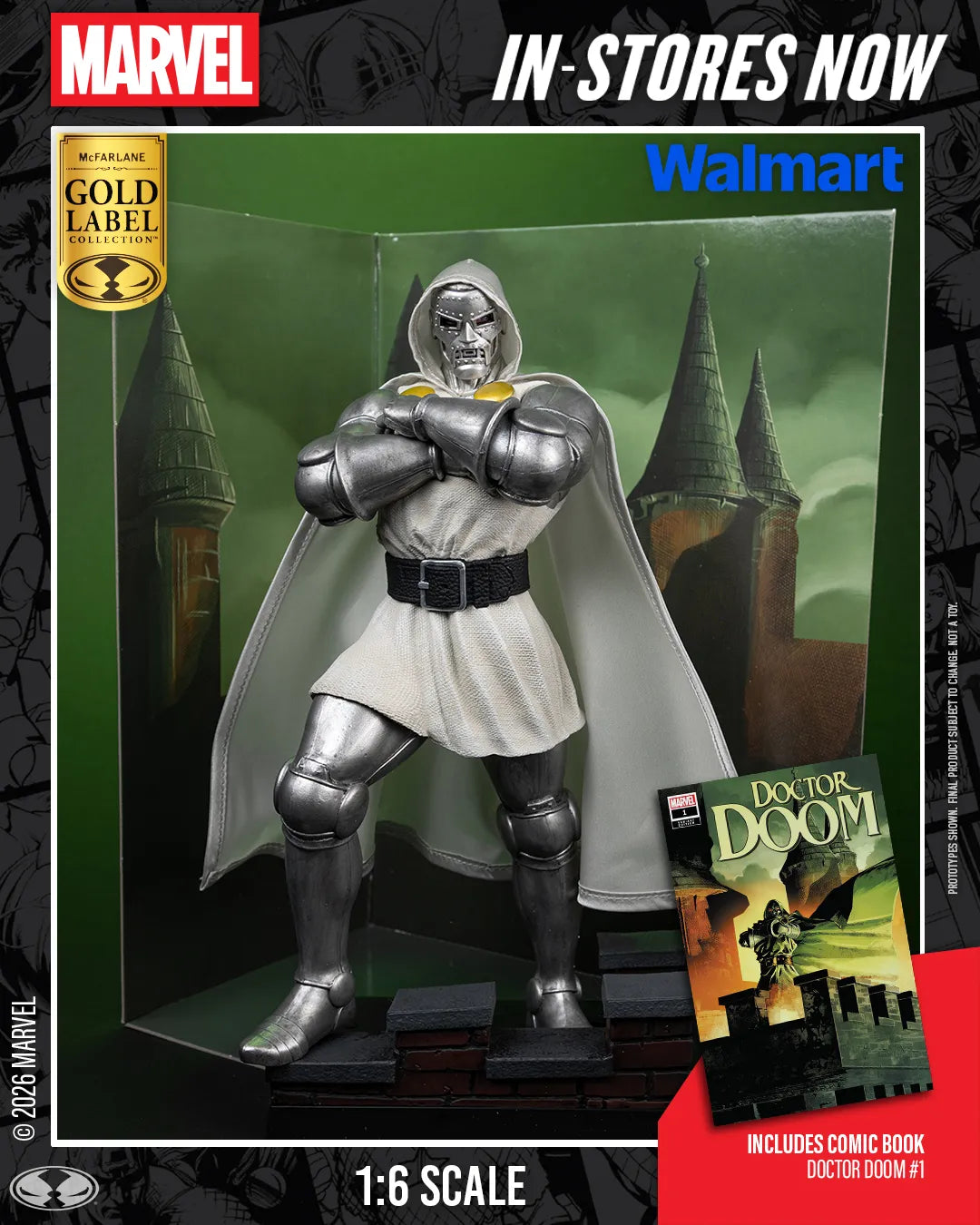 MARVEL COLLECTION 1:6 WV8  DOCTOR DOOM #1 FUTURE FOUNDATION  GOLD LABEL FIGURE