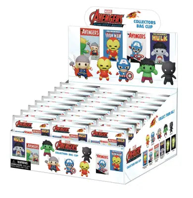 AVENGERS 60TH COMIC COVERS BAG CLIP BLIND BOX DISPLAY (24)