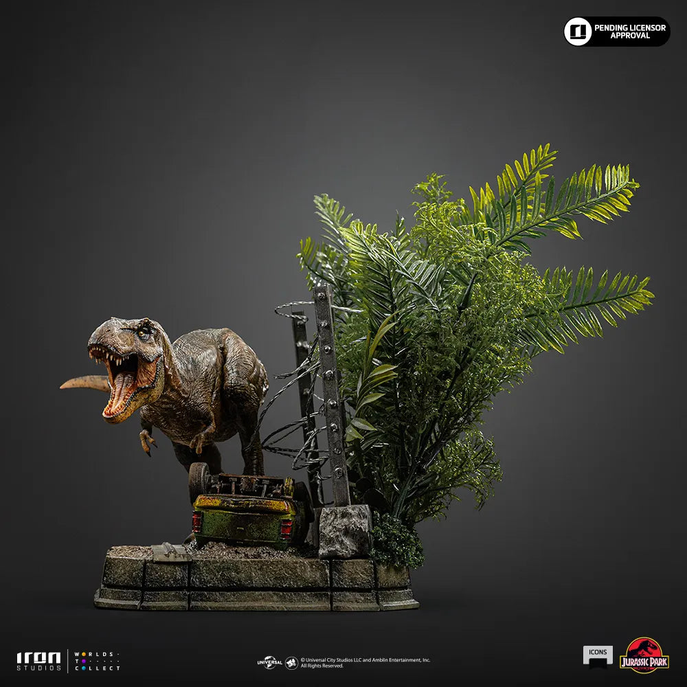 JURASSIC PARK ICONS T-REX BREAKOUT SET A STATUE