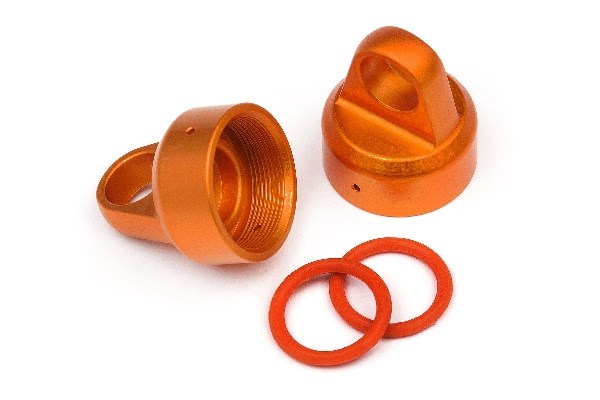 Aluminum Top Shock Cap (Orange/2Pcs)