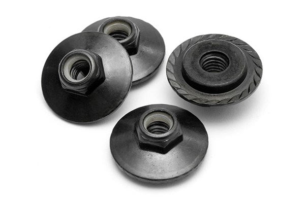 Flanged Lock Nut M5X8Mm (Black/4Pcs)