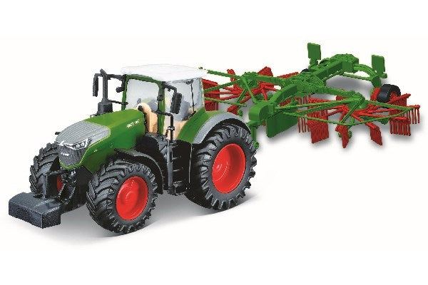 Tractor w/whirl rake Fendt 1050 Vario 10cm green