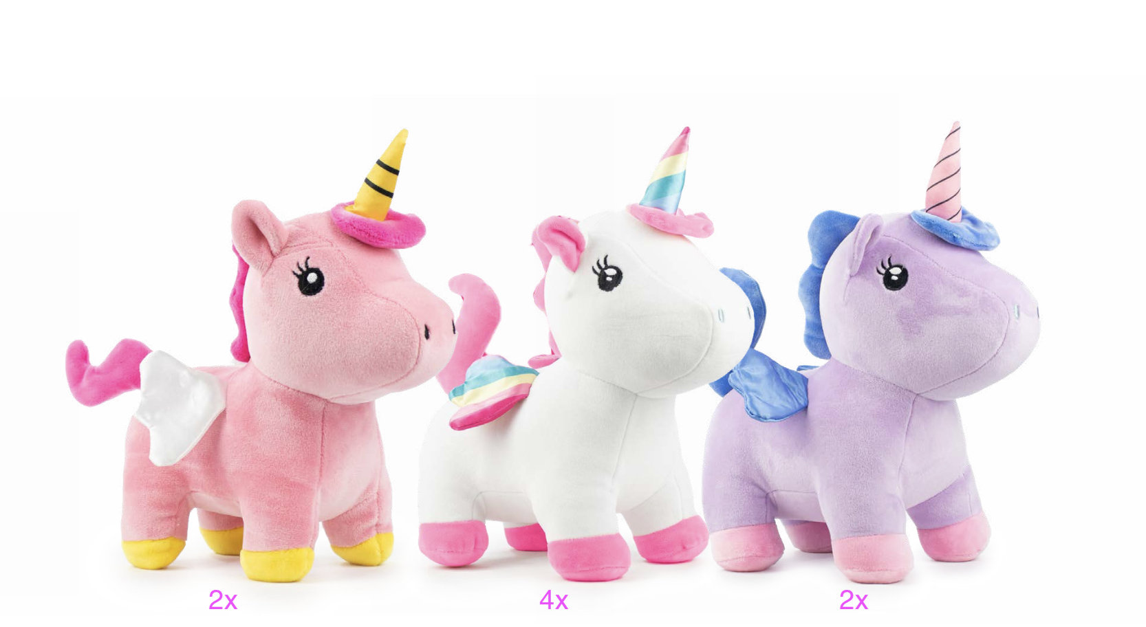 KAWAII - Funtasy Unicorns - Assortment of 8 Plushs 3 Models - 28cm