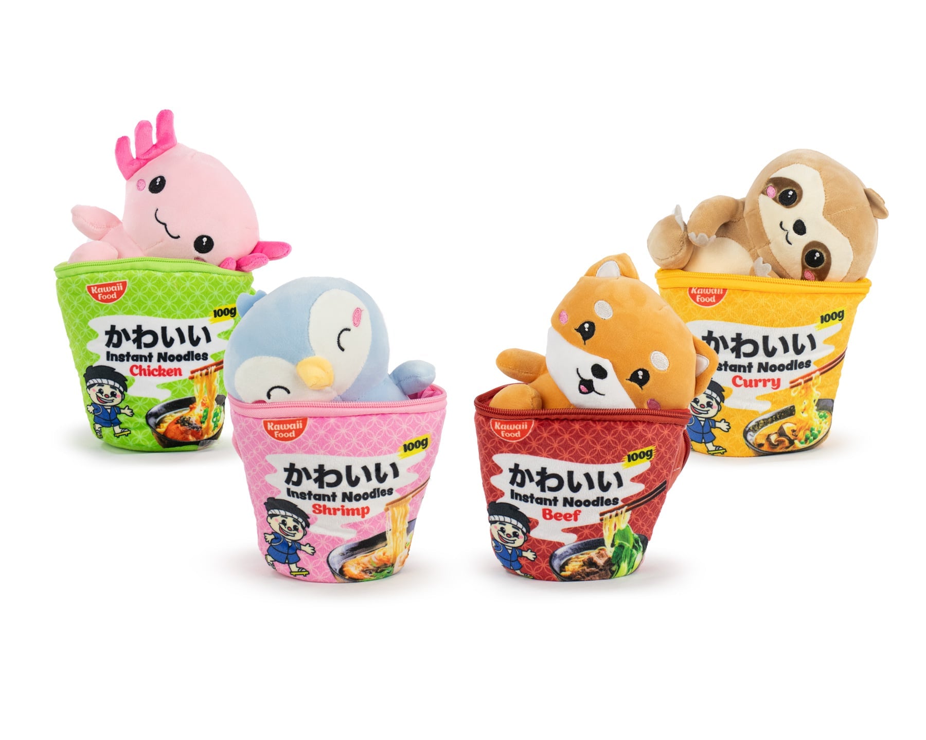 KAWAII - Noodles Pots  - Assortment of 8 Plushs 4 Models - 17cm