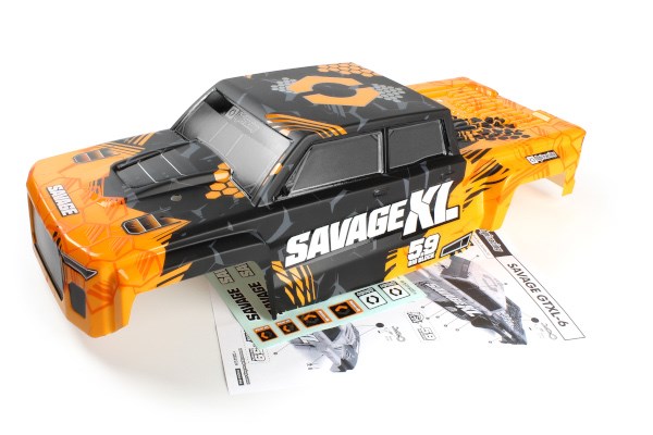 GTXL-6 Kingcab Painted Truck Body (Orange/Black)