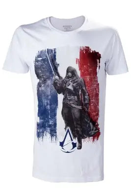 T/S ASSASSIN CREED ARNO FRNCH FLAG WHITE - L