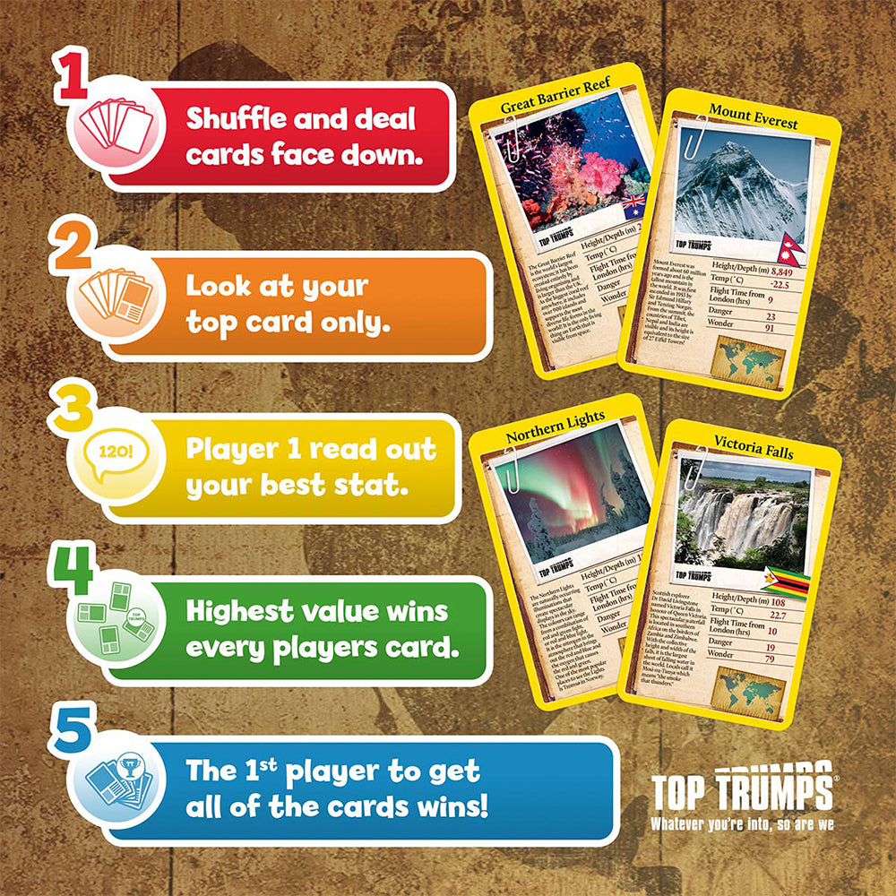 Winning Moves Wonders of the World - Top Trumps Board Game