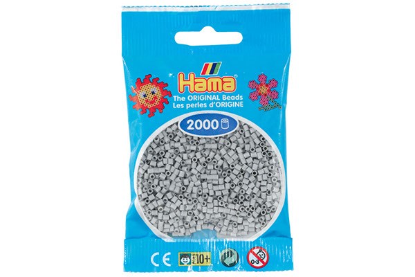 Hama mini perler 2000stk lysegrå