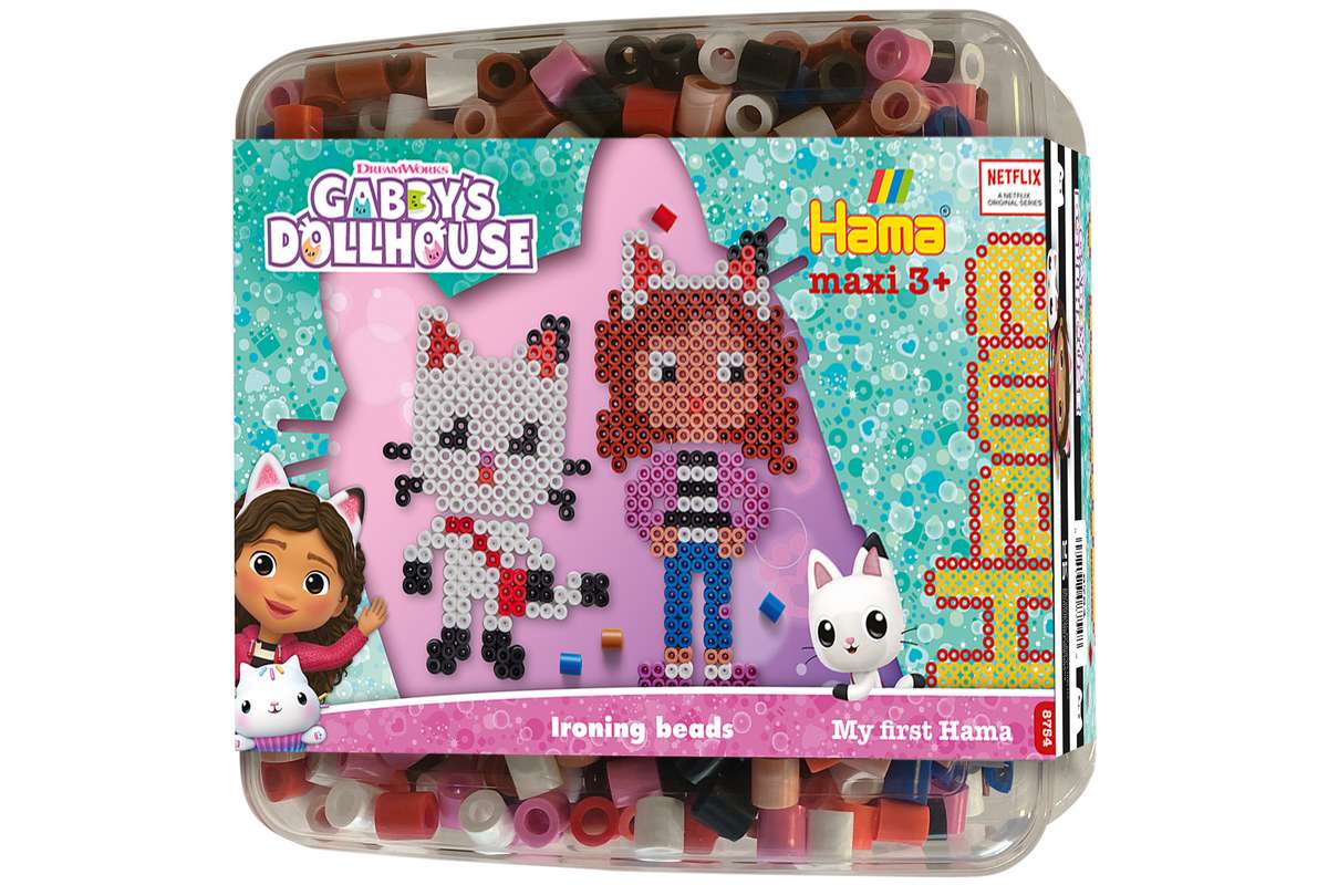 Hama maxi Gabby's Dollhouse perler+plade i bøtte