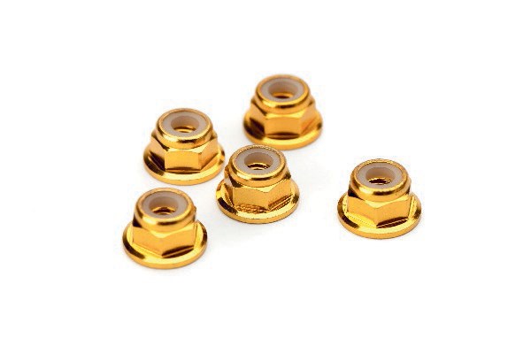 4MM Flange LockNuts Gold