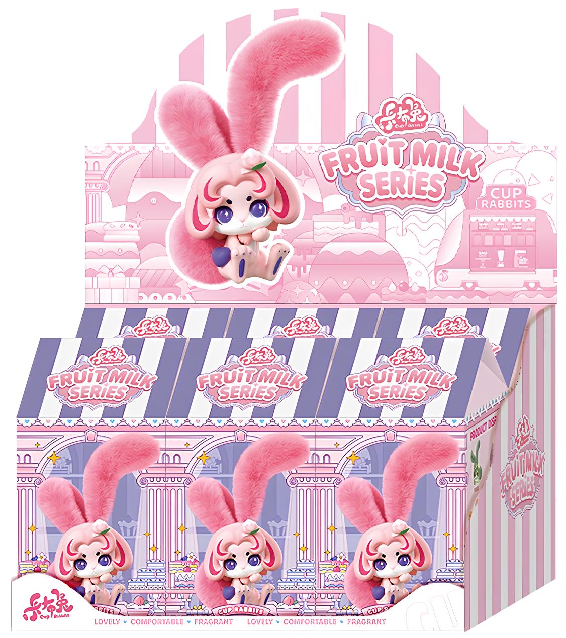 CUP RABBITS - Fruits Milk - Display of 6 Plushs 17cm - Mystery Box