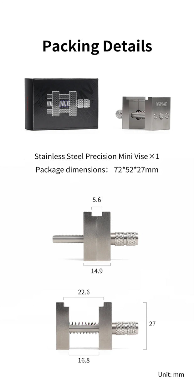 DSPIAE AT-MV Stainless Steel Precision Mini Vise