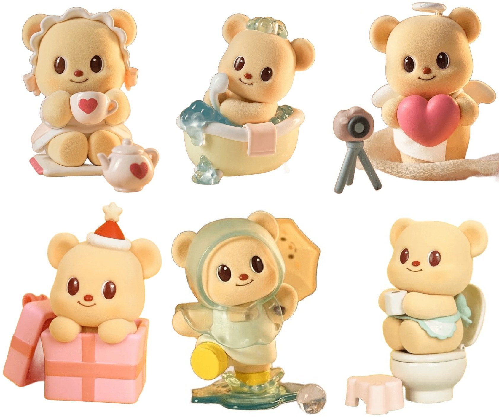 BUTTERBEAR - Leisure Time - Display of 6 Plushs 10cm - Mystery Box
